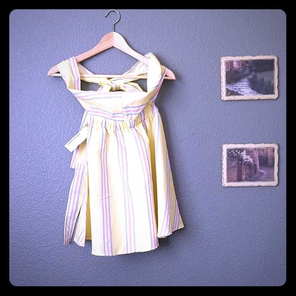 NEW Yellow Tube Tie-Back Dress